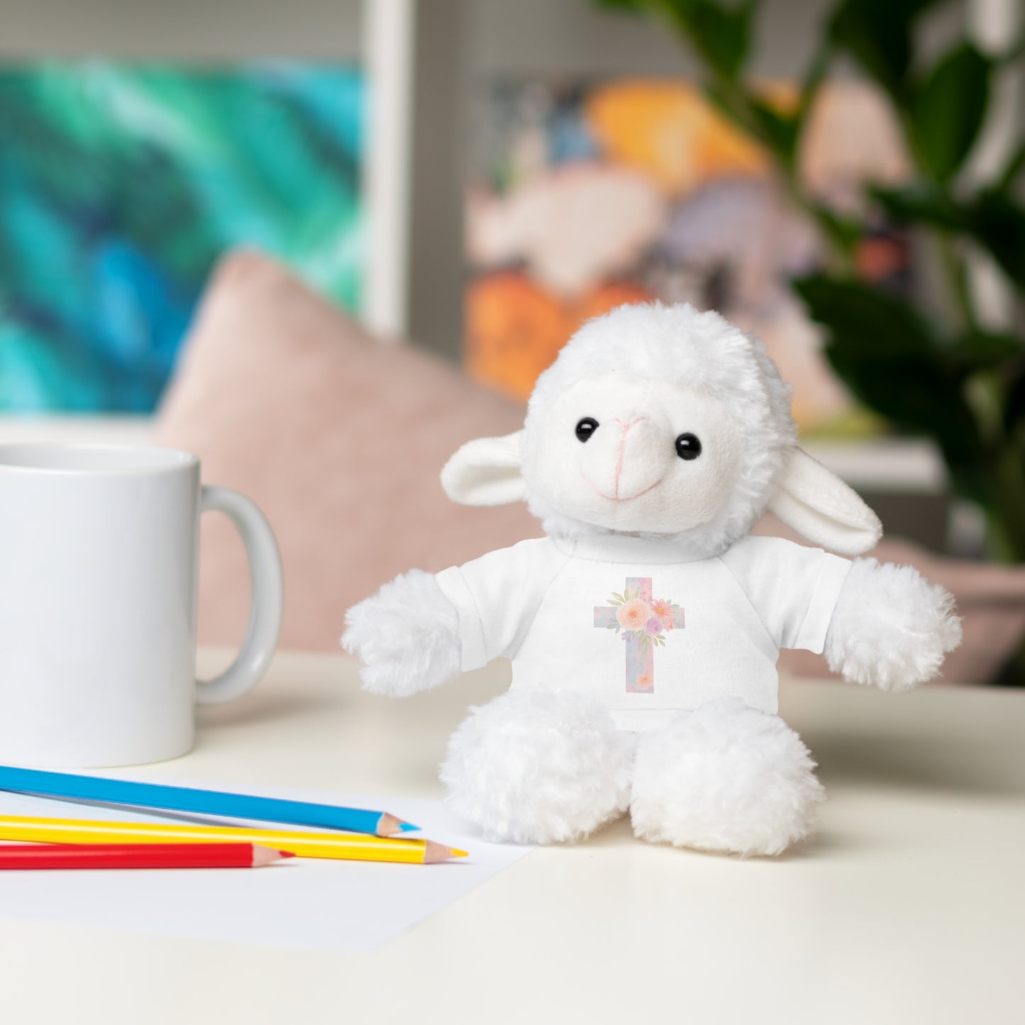 Stuffed Animal Plush Toy with Cross Tee