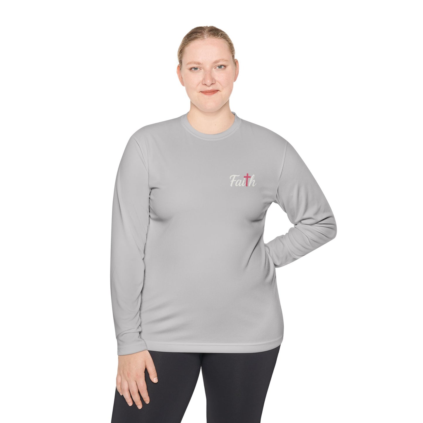 Women's Longsleeve Pink-Cross Faith Tee