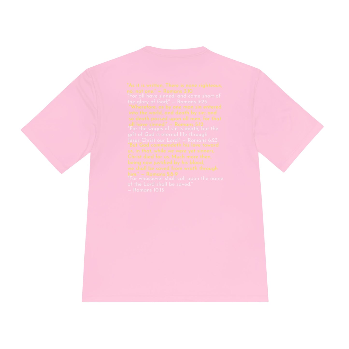 Unisex Jesus Saves Performance Shirt — Yellow Text