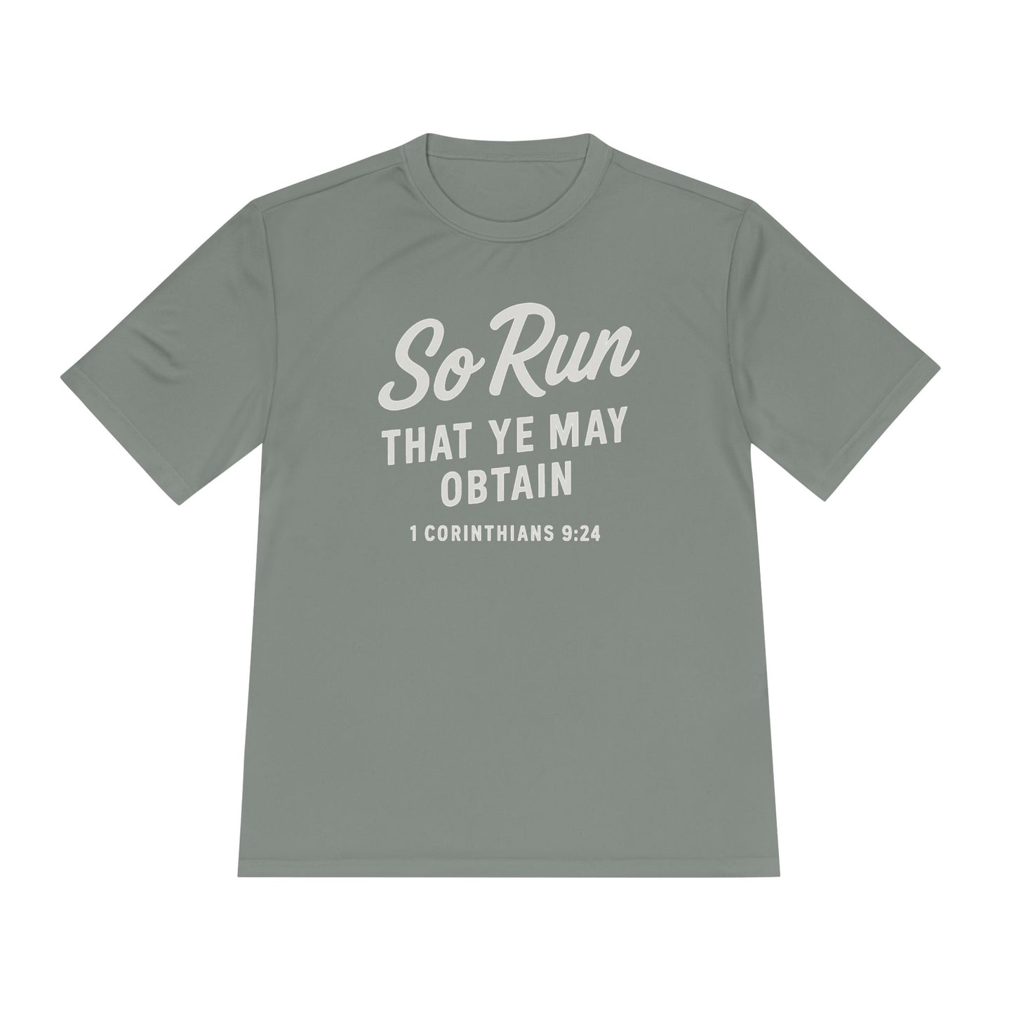 So Run That Ye May Obtain Unisex Moisture Wicking Tee