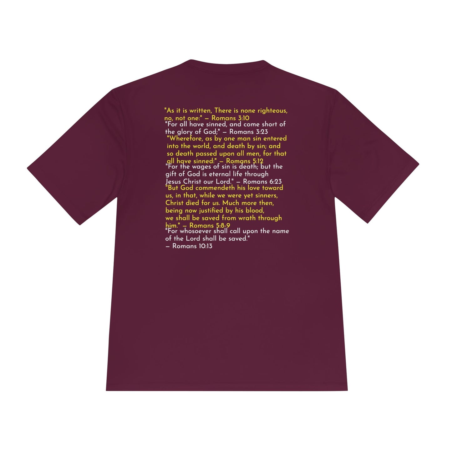 Unisex Jesus Saves Performance Shirt — Yellow Text