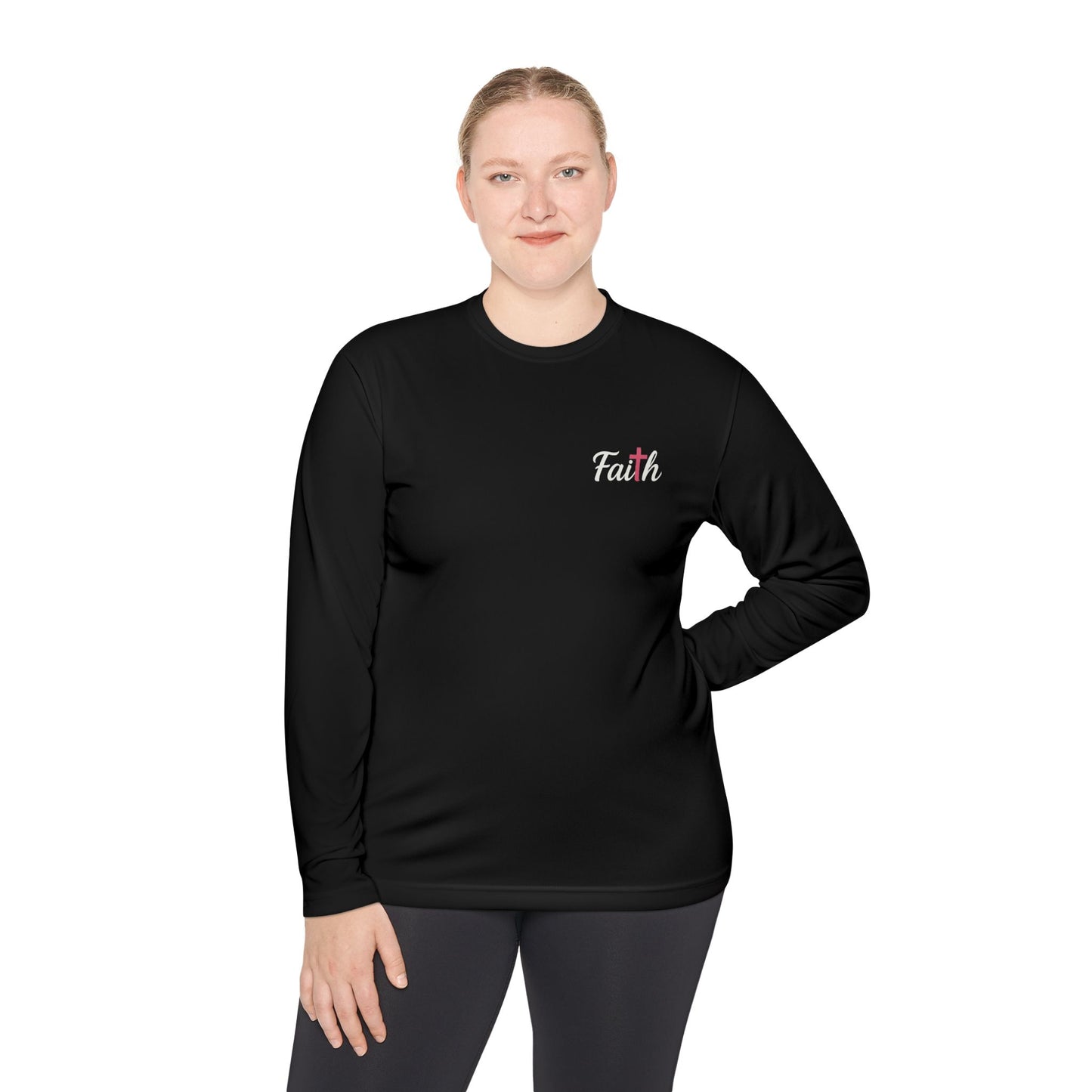Women's Longsleeve Pink-Cross Faith Tee