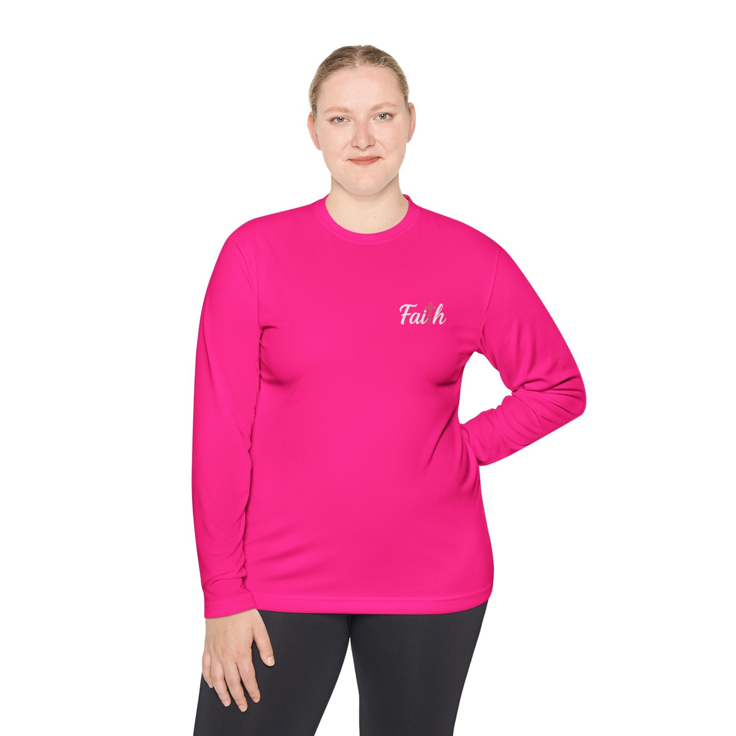 Women's Longsleeve Pink-Cross Faith Tee