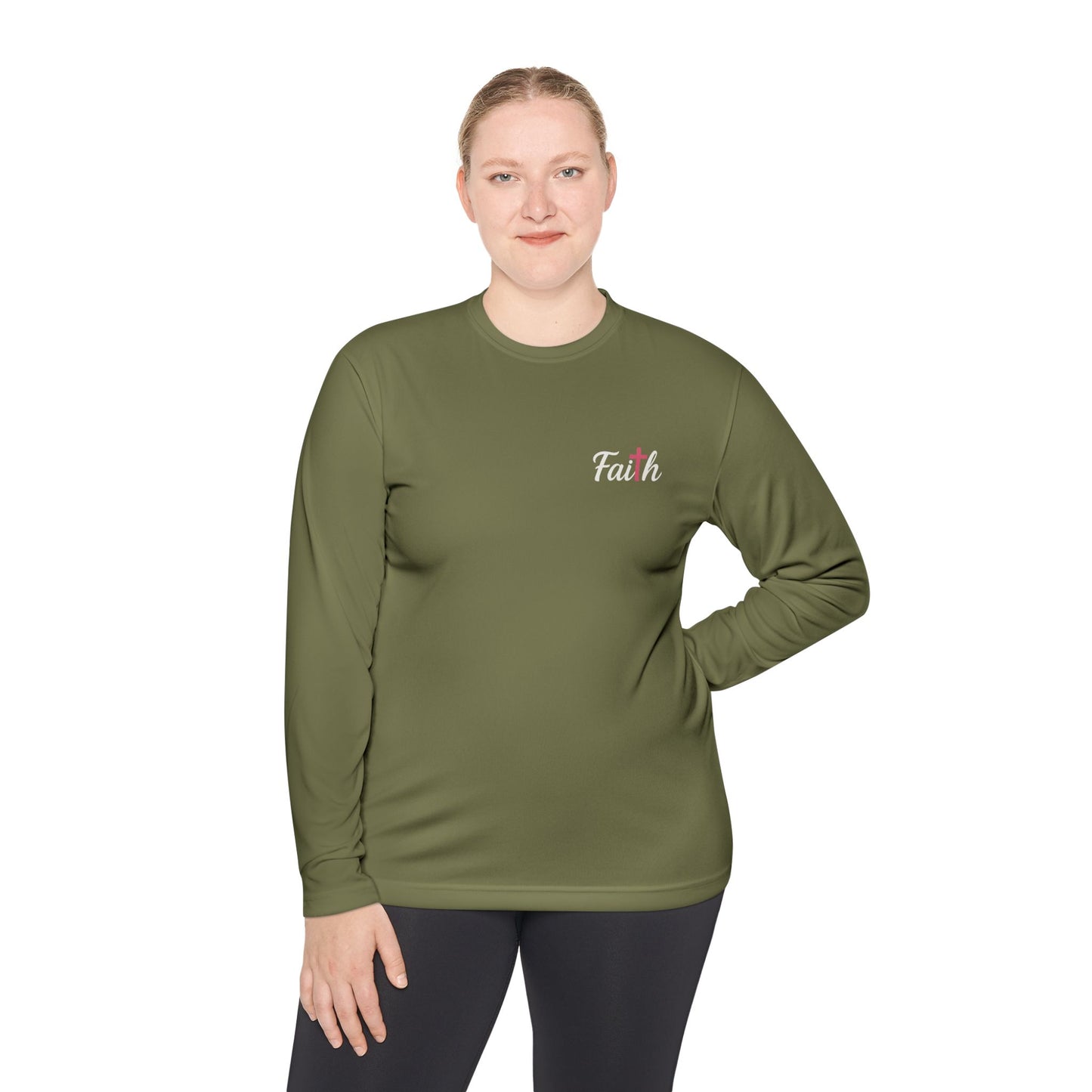 Women's Longsleeve Pink-Cross Faith Tee