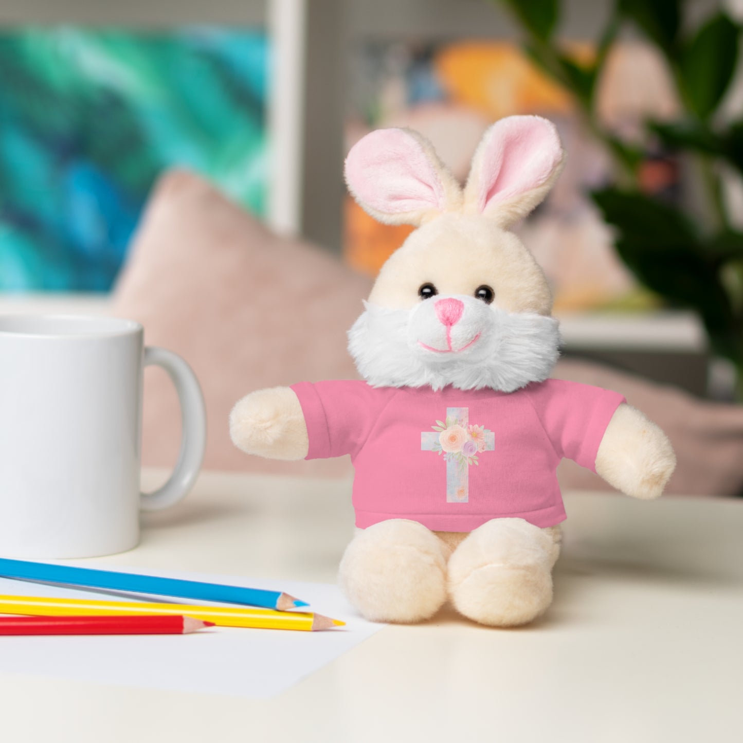 Stuffed Animal Plush Toy with Cross Tee