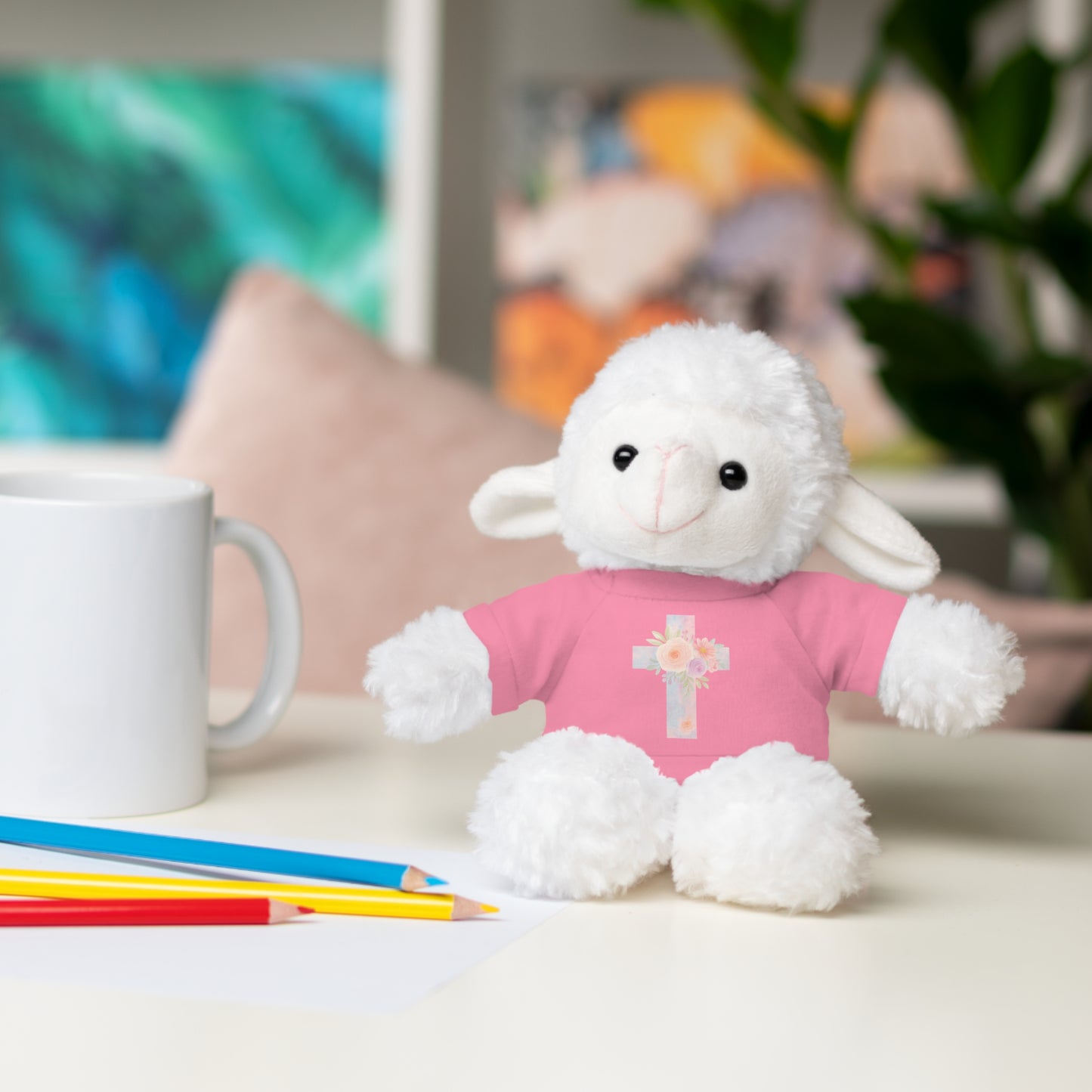 Stuffed Animal Plush Toy with Cross Tee