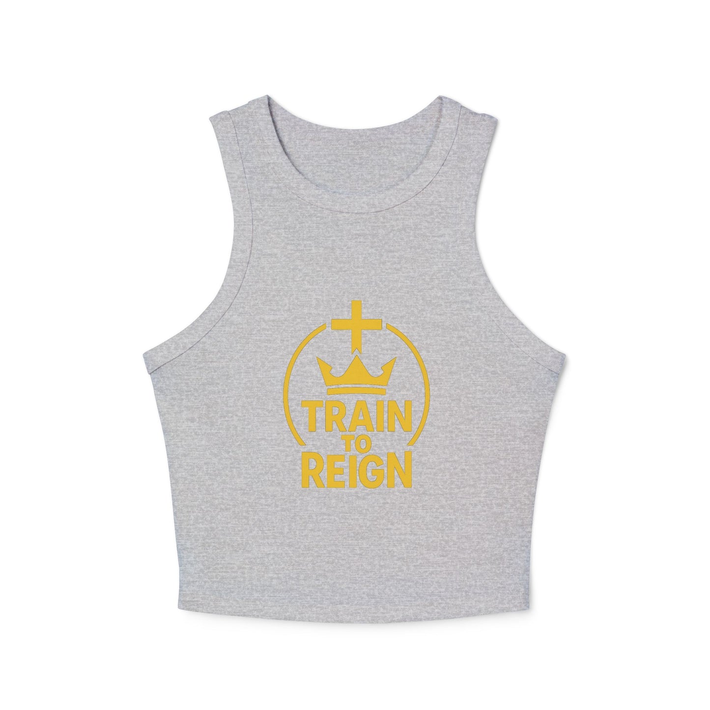 Train to Reign Women's Racer Tank Top — Gold Logo