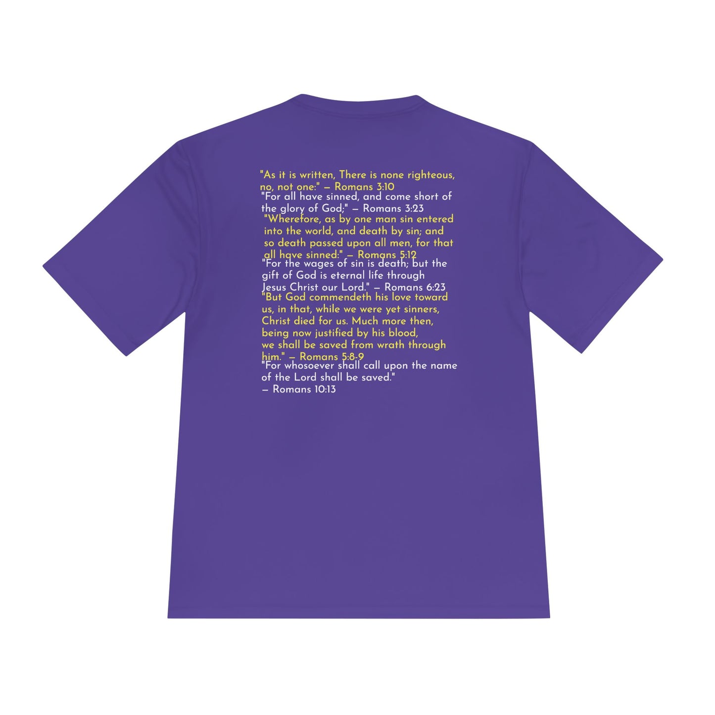Unisex Jesus Saves Performance Shirt — Yellow Text