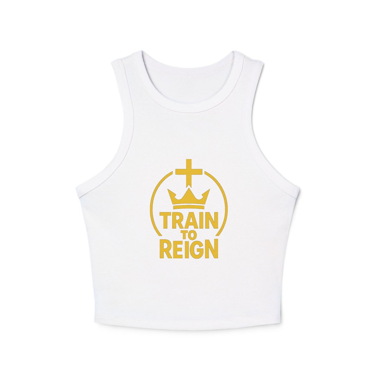 Train to Reign Women's Racer Tank Top — Gold Logo