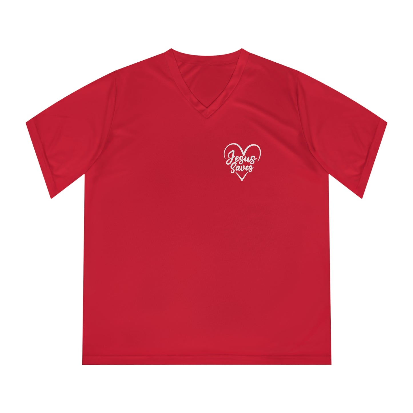 Women's Performance JESUS SAVES V-Neck T-Shirt