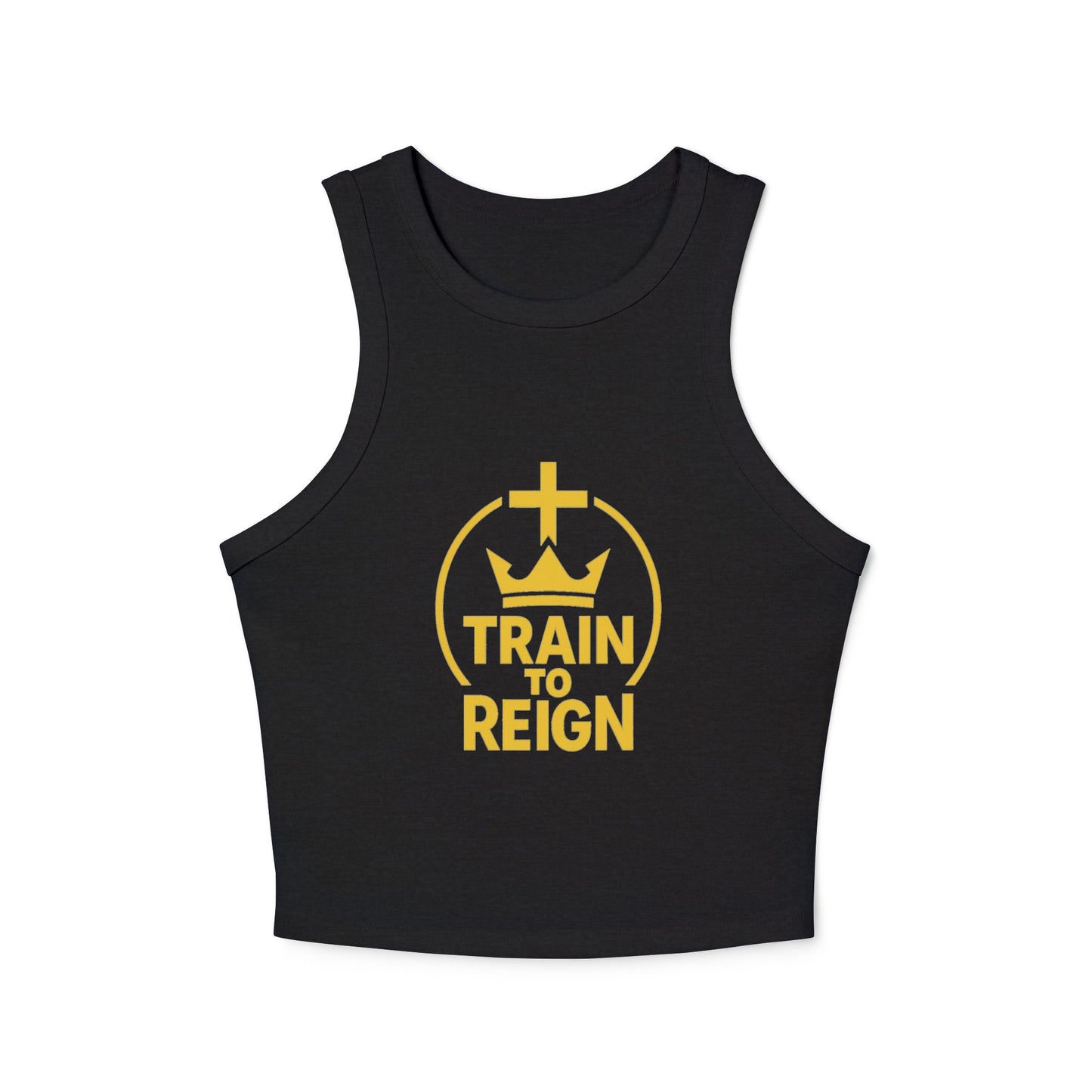 Train to Reign Women's Racer Tank Top — Gold Logo